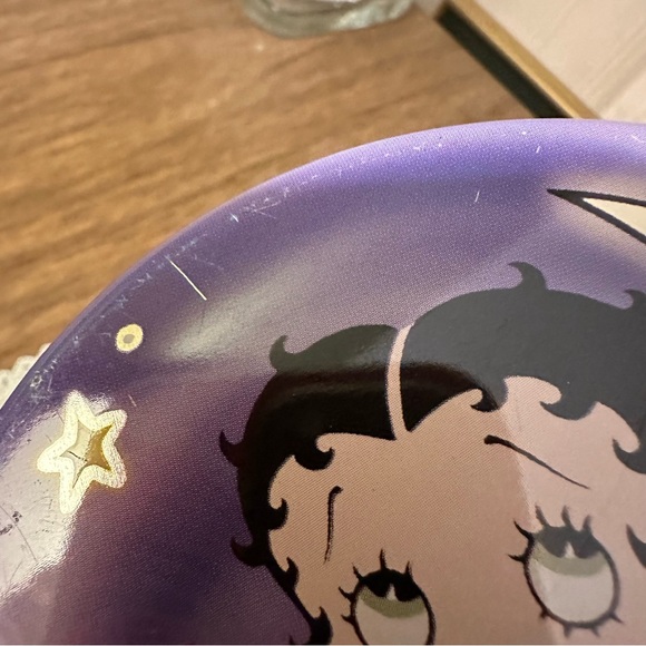 2001 Betty Boop Tin Lunch Box Purse Purple & Yellow Moon - King Features Synd. - Picture 4 of 12